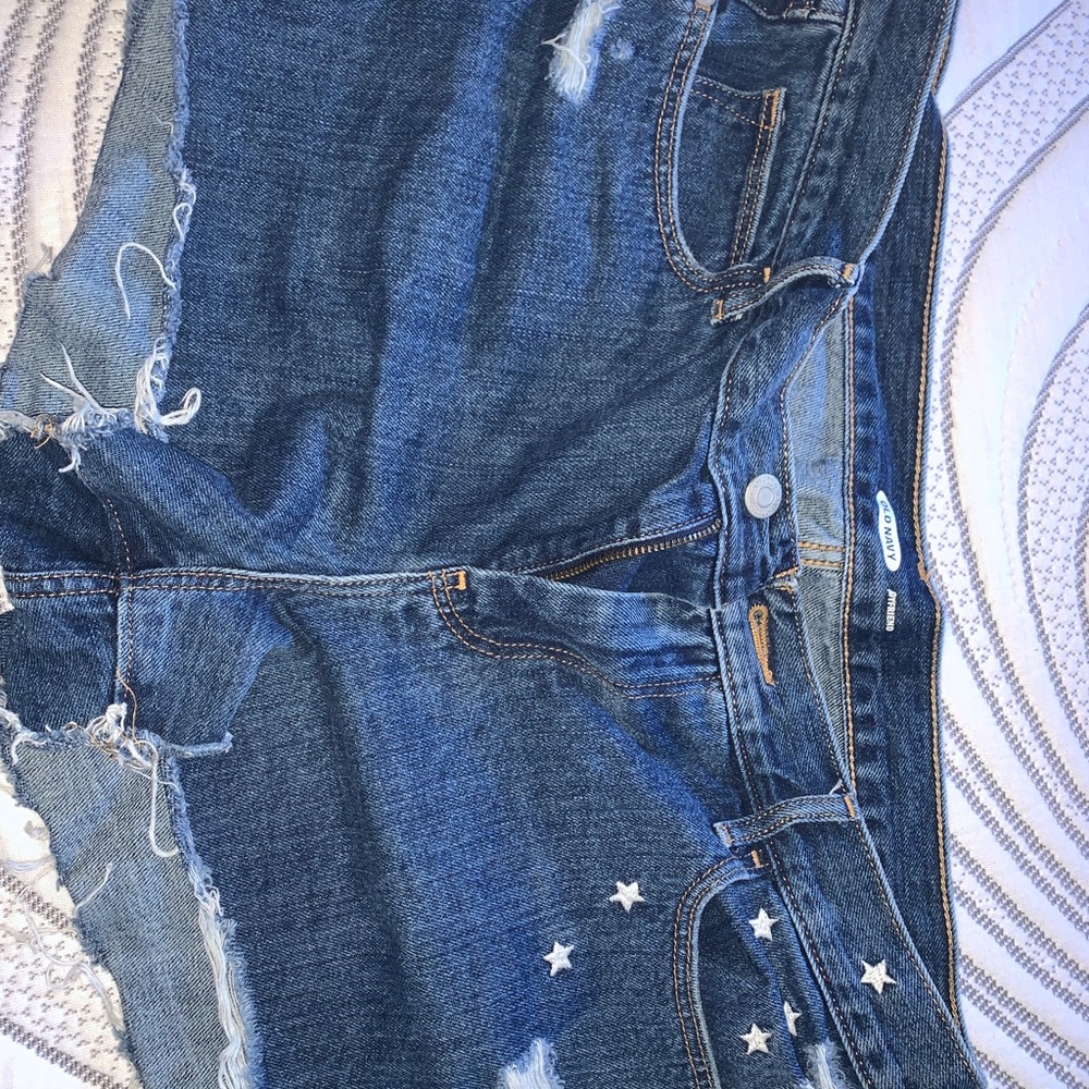 Dark blue Jean shorts white stars